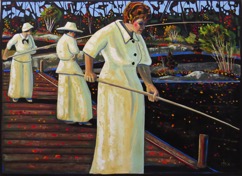 Women Fishing from the Dock II
48 x 60  oil on canvas contact for price